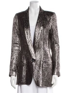 Smythe Metallic Pewter Single-Button Blazer